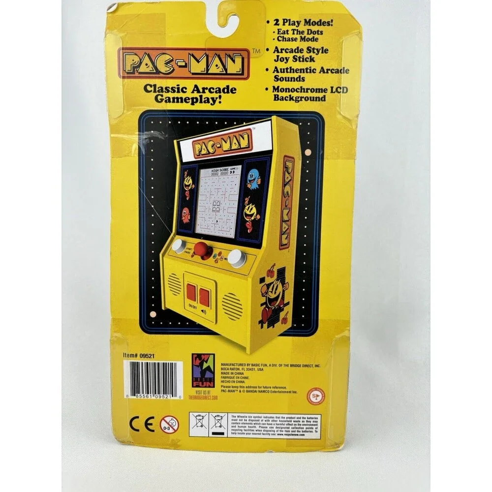 Pac-Man Pac Man Electronic Handheld Pocket Travel Game Arcade Basic Fun - Works!